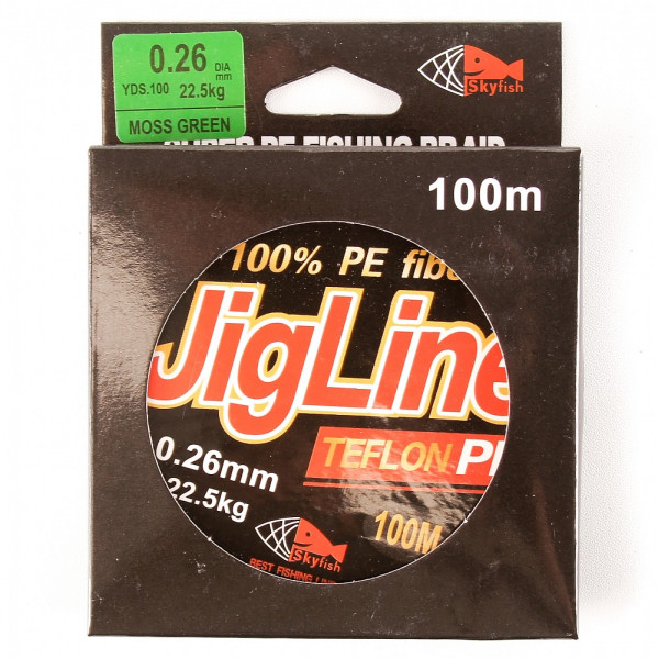 Шнур плетеный JigLine Teflon PE 0,14 мм 100 метров в Иркутске
